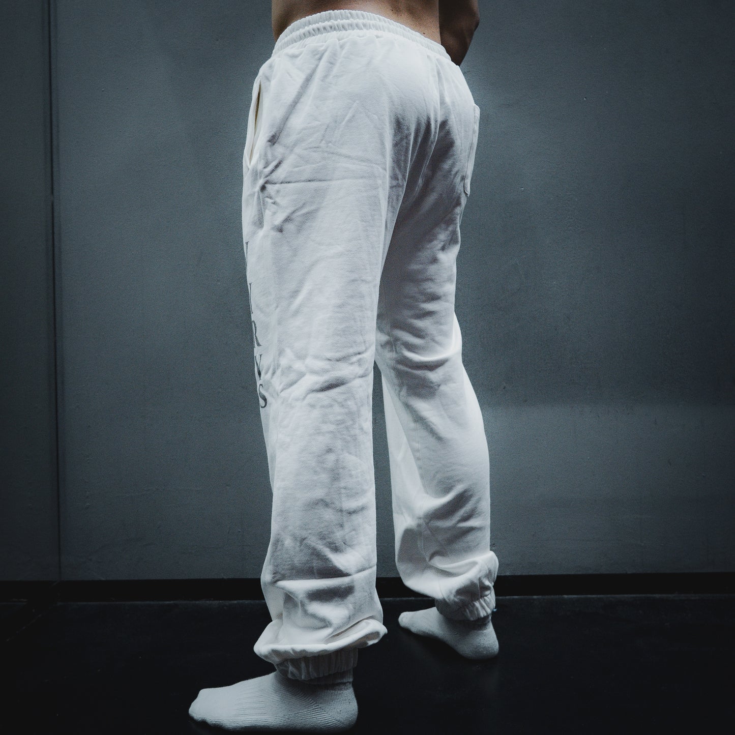 VYRYS Founders Heavyweight Joggers 380gsm – Oversized Tapered Fit in 
pos: back color: white