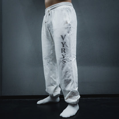 VYRYS Founders Heavyweight Joggers 380gsm – Oversized Tapered Fit in 
pos: front color: white